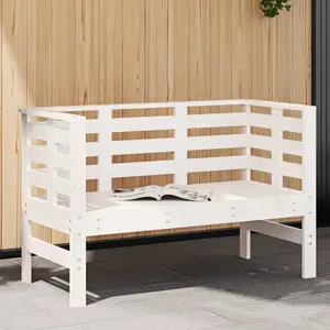 vidaXL Banc de jardin blanc 111,5x53x71 cm bois massif de pin pas cher