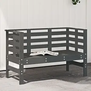 vidaXL Banc de jardin gris 111,5x53x71 cm bois massif de pin pas cher