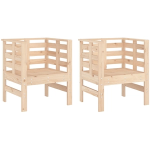 vidaXL Chaises de jardin lot de 2 61,5x53x71 cm bois de pin massif pas cher