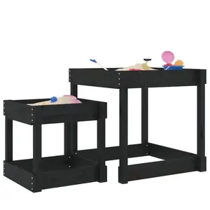 vidaXL Tables à sable 2 pcs noir bois de pin massif pas cher