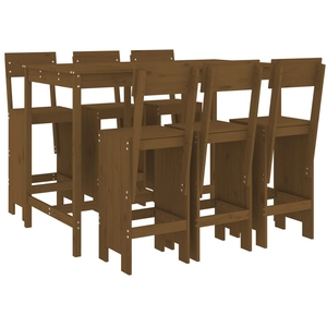 vidaXL Ensemble de bar de jardin 7 pcs marron miel bois de pin massif pas cher