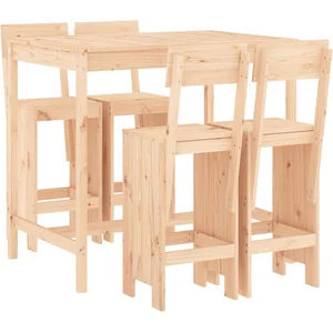vidaXL Ensemble de bar de jardin 5 pcs bois de pin massif pas cher