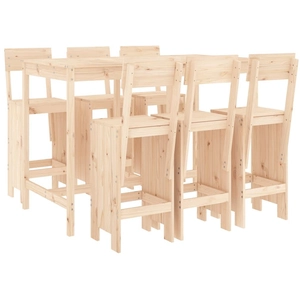 vidaXL Ensemble de bar de jardin 7 pcs Bois de pin massif pas cher