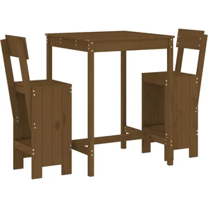 vidaXL Ensemble de bar de jardin 3 pcs marron miel bois pin massif pas cher