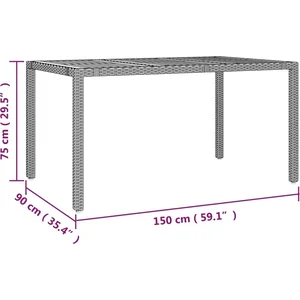 vidaXL Ensemble à manger de jardin 5 pcs coussins gris résine tressée pas cher