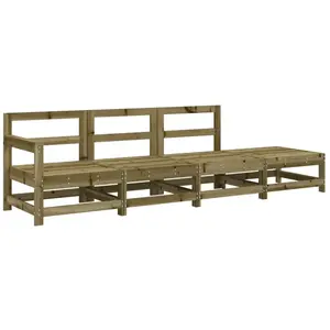 vidaXL Salon de jardin 4 pcs bois de pin imprégné pas cher