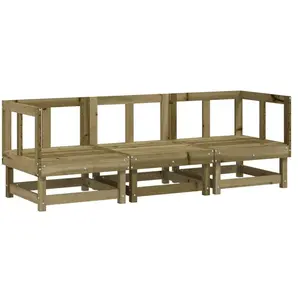 vidaXL Salon de jardin 3 pcs bois de pin imprégné pas cher