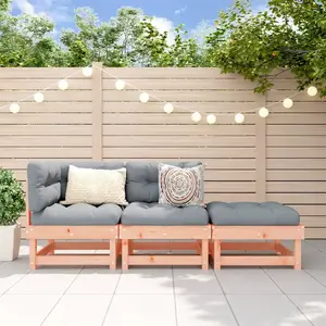 vidaXL Salon de jardin 3 pcs bois massif douglas pas cher