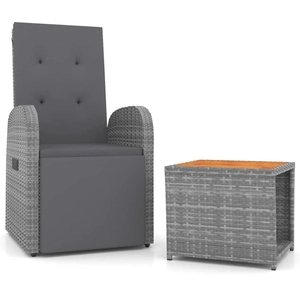 vidaXL Ensemble de salon de jardin 2 pcs gris poly rotin et acacia pas cher
