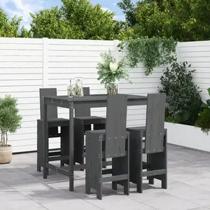 Comparateur de prix : vidaXL Ensemble de bar de jardin 5 pcs gris bois de pin massif