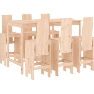 vidaXL Ensemble de bar de jardin 7 pcs Bois de pin massif pas cher