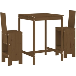 vidaXL Ensemble de bar de jardin 3 pcs marron miel bois pin massif pas cher
