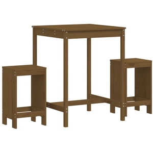 vidaXL Ensemble de bar de jardin 3 pcs marron miel bois pin massif pas cher