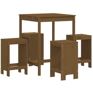 vidaXL Ensemble de bar de jardin 5 pcs marron miel bois de pin massif pas cher