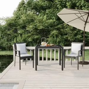 vidaXL Ensemble à manger de jardin avec coussins 3 pcs Noir pas cher