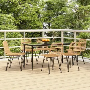 vidaXL Ensemble à manger de jardin 7 pcs Résine tressée pas cher
