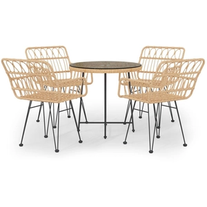vidaXL Ensemble à manger de jardin 5pcs Résine tressée pas cher