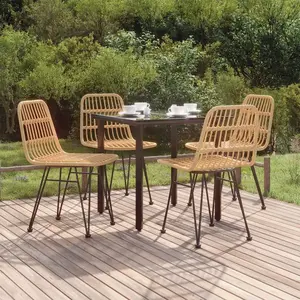 vidaXL Ensemble à manger de jardin 5pcs Résine tressée pas cher