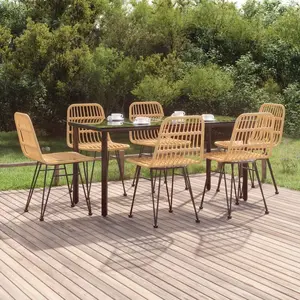 vidaXL Ensemble à manger de jardin 7 pcs Résine tressée pas cher