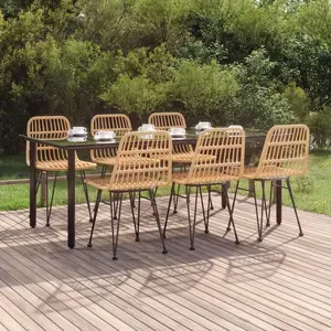 vidaXL Ensemble à manger de jardin 7 pcs Résine tressée pas cher