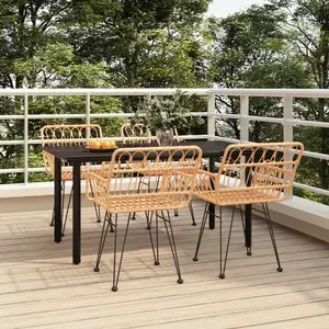 vidaXL Ensemble à manger de jardin 5pcs Résine tressée pas cher