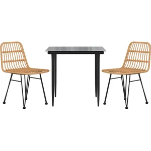 vidaXL Ensemble à manger de jardin 3 pcs Résine tressée pas cher