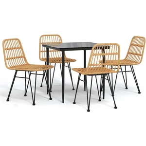 vidaXL Ensemble à manger de jardin 5pcs Résine tressée pas cher