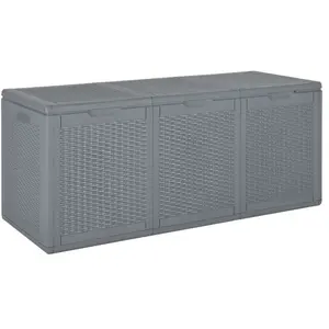 vidaXL Boîte de rangement de jardin gris PP rotin 270 L pas cher