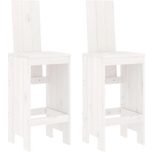 vidaXL Tabourets de bar 2 pcs blanc 40x48,5x115,5cm bois massif de pin pas cher