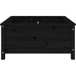 vidaXL Jardinière noir 82,5x82,5x39 cm bois massif de pin pas cher