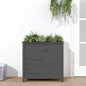 vidaXL Jardinière gris 82,5x40x78 cm bois massif de pin pas cher