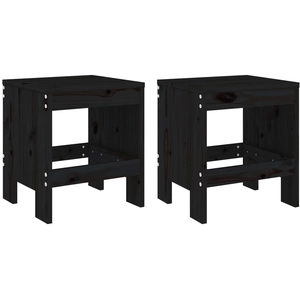 vidaXL Tabourets de jardin 2 pcs noir 40x36x45 cm bois massif de pin pas cher