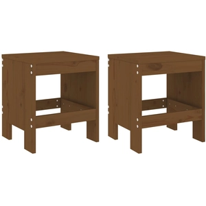 vidaXL Tabourets 2 pcs marron miel 40x36x75 cm bois massif de pin pas cher