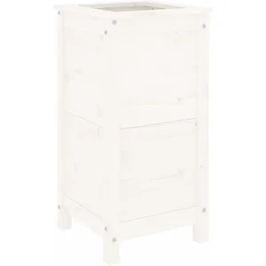 vidaXL Jardinière blanc 40x40x78 cm bois massif de pin pas cher