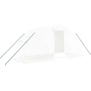 Comparateur de prix : vidaXL Serre avec cadre en acier blanc 10 m² 5x2x2,3 m