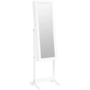 Comparateur de prix : vidaXL Armoire à bijoux miroir avec lumières LED sur pied blanc