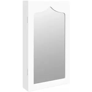 Comparateur de prix : vidaXL Armoire à bijoux avec miroir murale blanc 37,5x10x67 cm