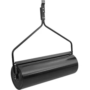 vidaXL Rouleau à gazon de jardin noir 63 L fer pas cher