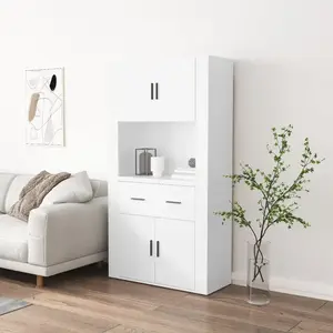 Comparateur de prix : vidaXL Buffet haut Blanc Bois d'ingénierie