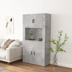 Comparateur de prix : vidaXL Buffet haut Gris béton Bois d'ingénierie