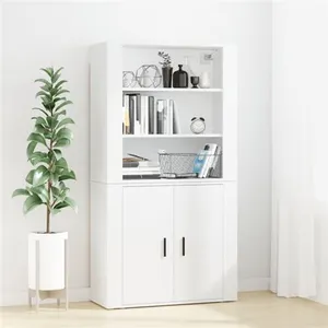 vidaXL Buffet haut Blanc Bois d'ingénierie pas cher