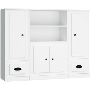 vidaXL Buffets 3 pcs blanc bois d'ingénierie pas cher