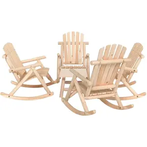 vidaXL Ensemble de salon de jardin 5 pcs bois massif d'épicéa pas cher