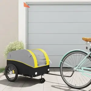 Comparateur de prix : vidaXL Remorque de vélo noir et jaune 45 kg fer