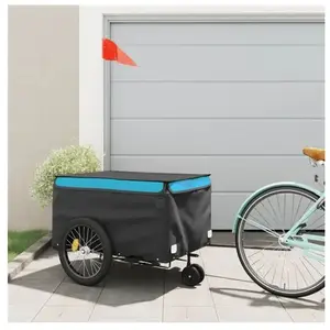 Comparateur de prix : vidaXL Remorque de vélo noir et bleu 45 kg fer