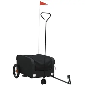 vidaXL Remorque de vélo noir 30 kg fer pas cher