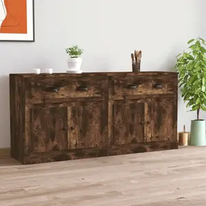 vidaXL Buffets 2 pcs chêne fumé bois d'ingénierie pas cher