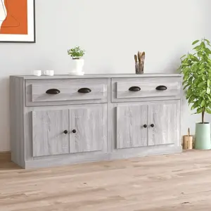 vidaXL Buffets 2 pcs sonoma gris bois d'ingénierie pas cher