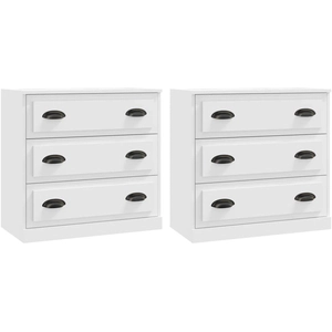 vidaXL Buffets 2 pcs blanc bois d'ingénierie pas cher