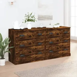 vidaXL Buffets 2 pcs chêne fumé bois d'ingénierie pas cher
